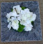 Carré feutrine pour deuil avec orchidées et hortensias blancs - Boutique Vergez Tarnos